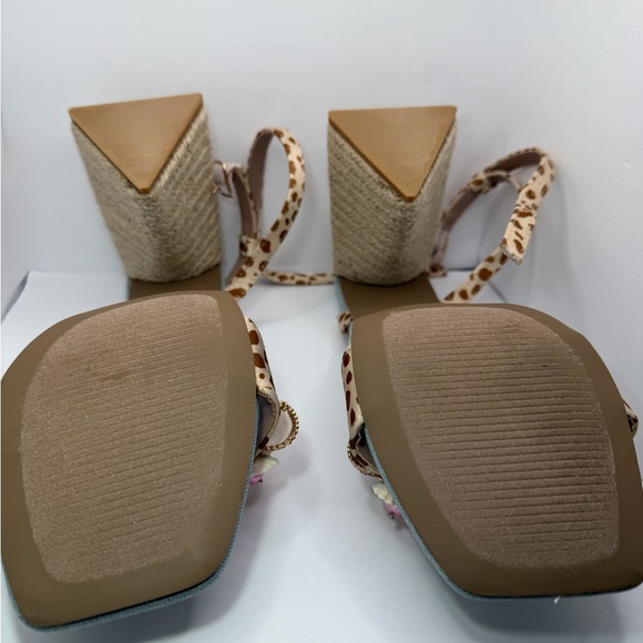 Betsey Johnson Blue and Tan Embellished Heels - Picture 9 of 10